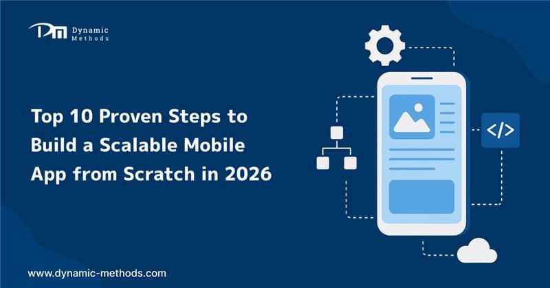 Learn the top 10 proven steps to build a scalable and high-performing mobile app from scratch in 2026 with Dynamic Methods, your trusted mobile app development partner.
